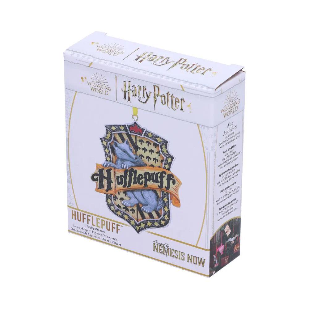 Boxed Hufflepuff crest ornament with official branding