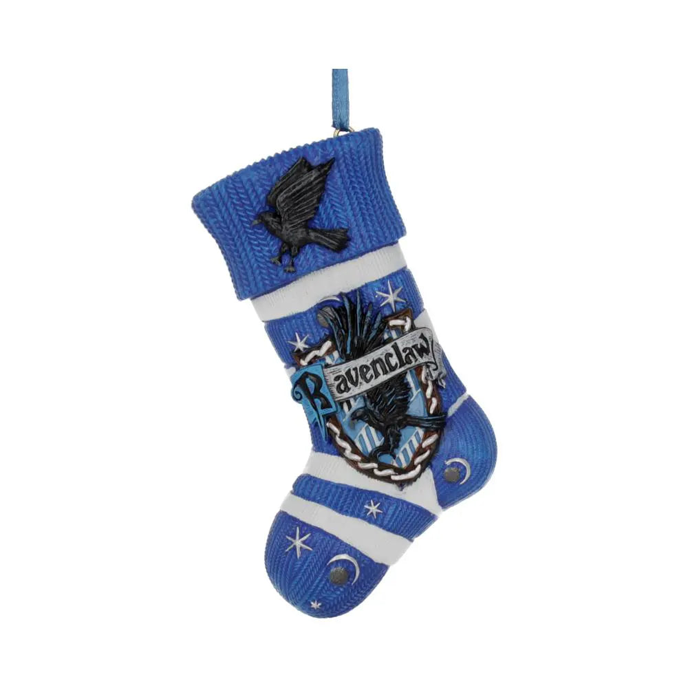 Ravenclaw Christmas stocking ornament with house crest and hanging loop