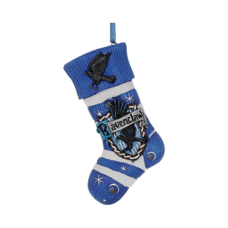 Ravenclaw Christmas stocking ornament with house crest and hanging loop