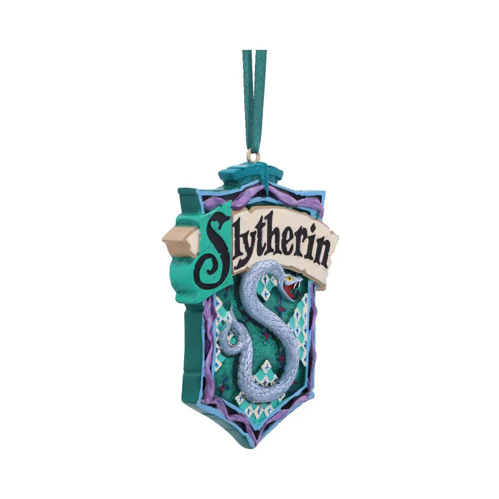 Alternate angle of Slytherin Crest Christmas ornament