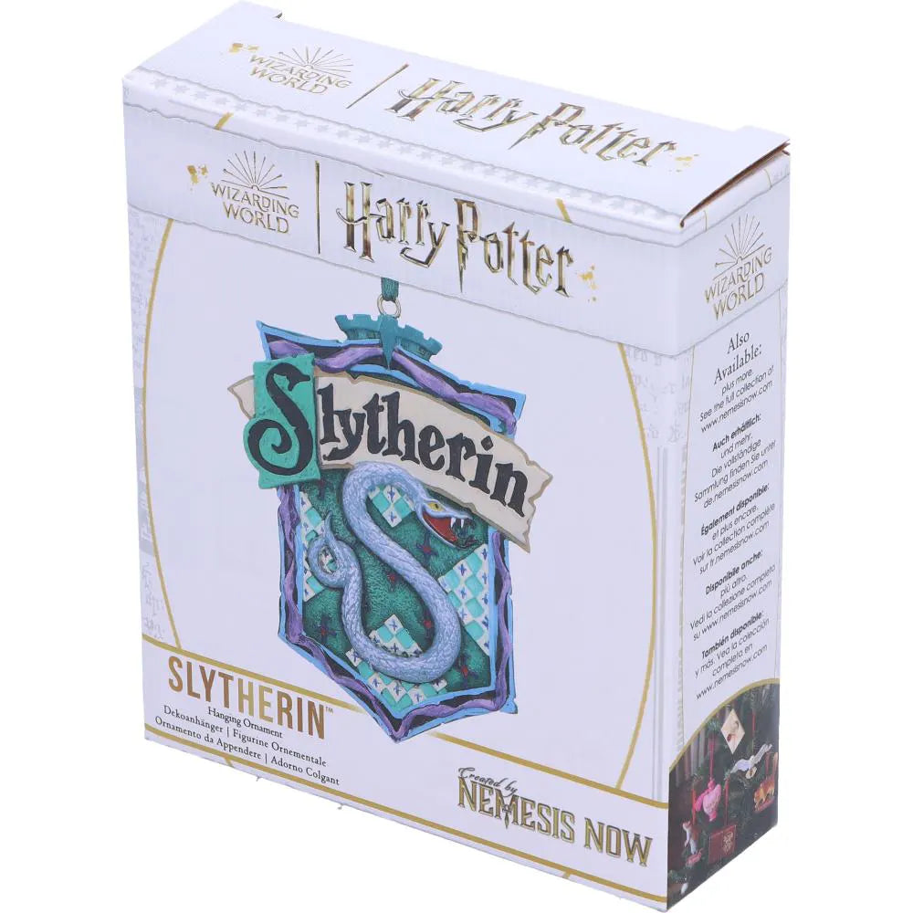 Slytherin Crest hanging on tree with magical backdrop