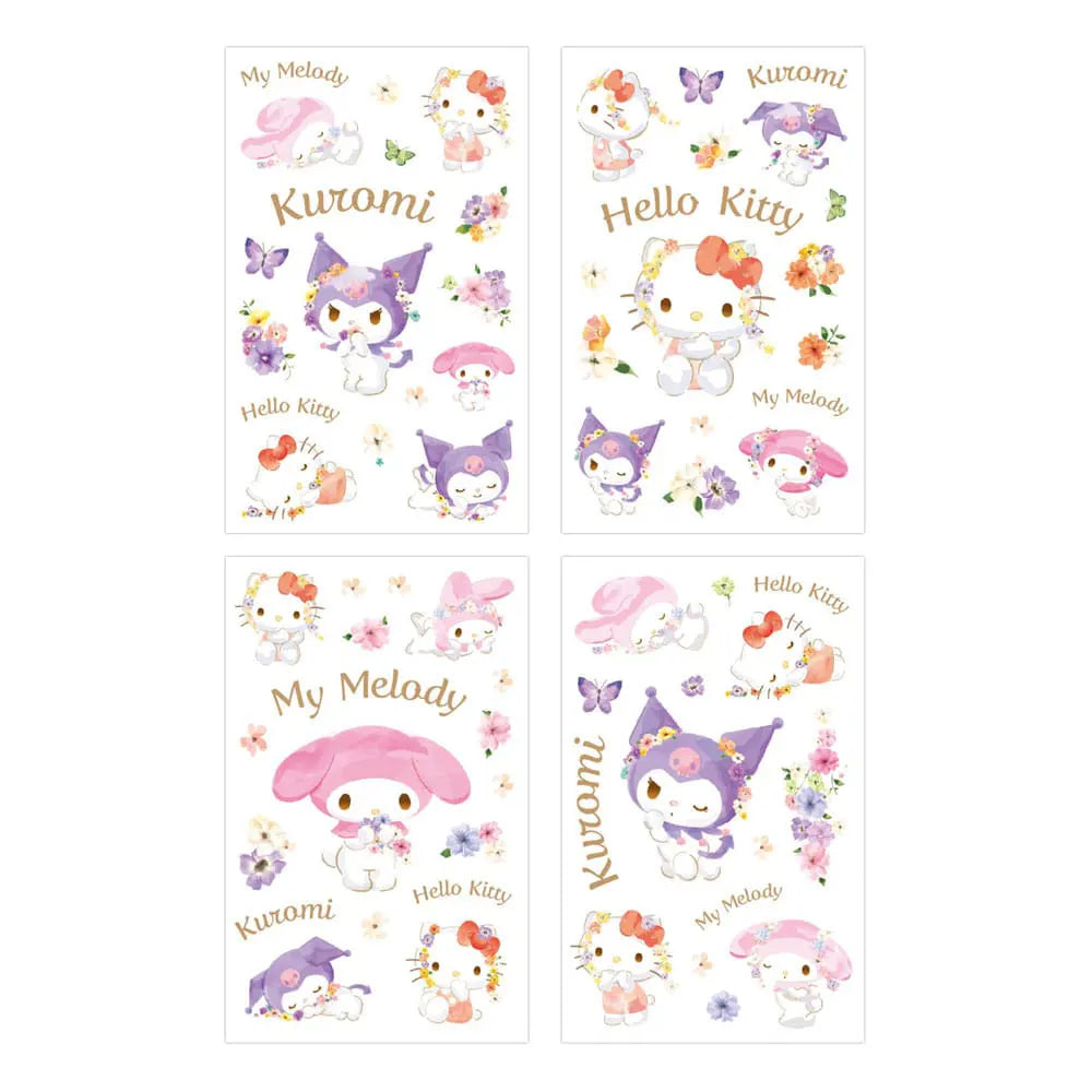 Sanrio Hello Kitty Friends Pastel Vivid Sticker Pack featuring My Melody, Kuromi and Hello Kitty sticker sheets