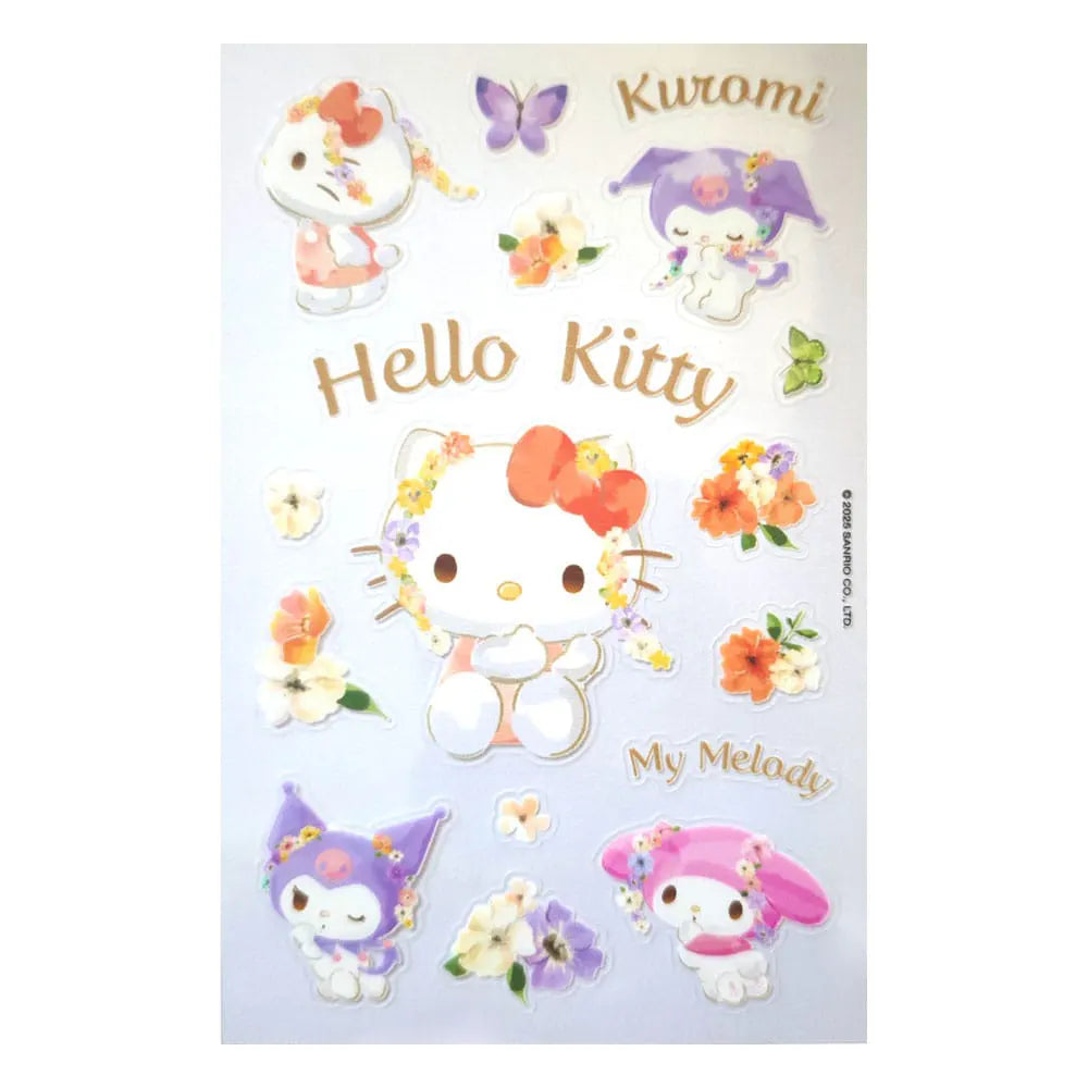 Hello Kitty pastel floral sticker sheet from the Sanrio Hello Kitty Friends Pastel Vivid Sticker Pack