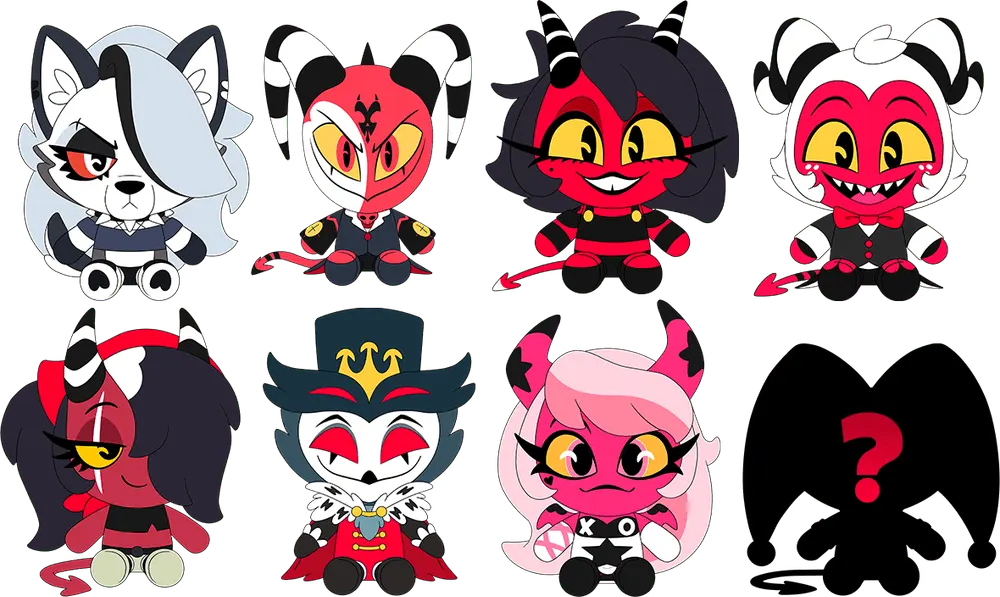 Helluva Boss Plush Blind Box character lineup with mystery plush