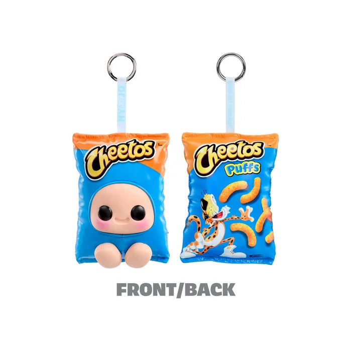Hyojo Cheetos Puffs Blue Bag plush keychain shown from front and back.