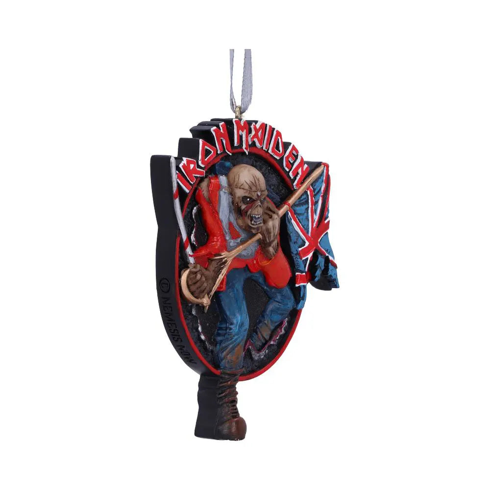 Side view of the Iron Maiden The Trooper ornament