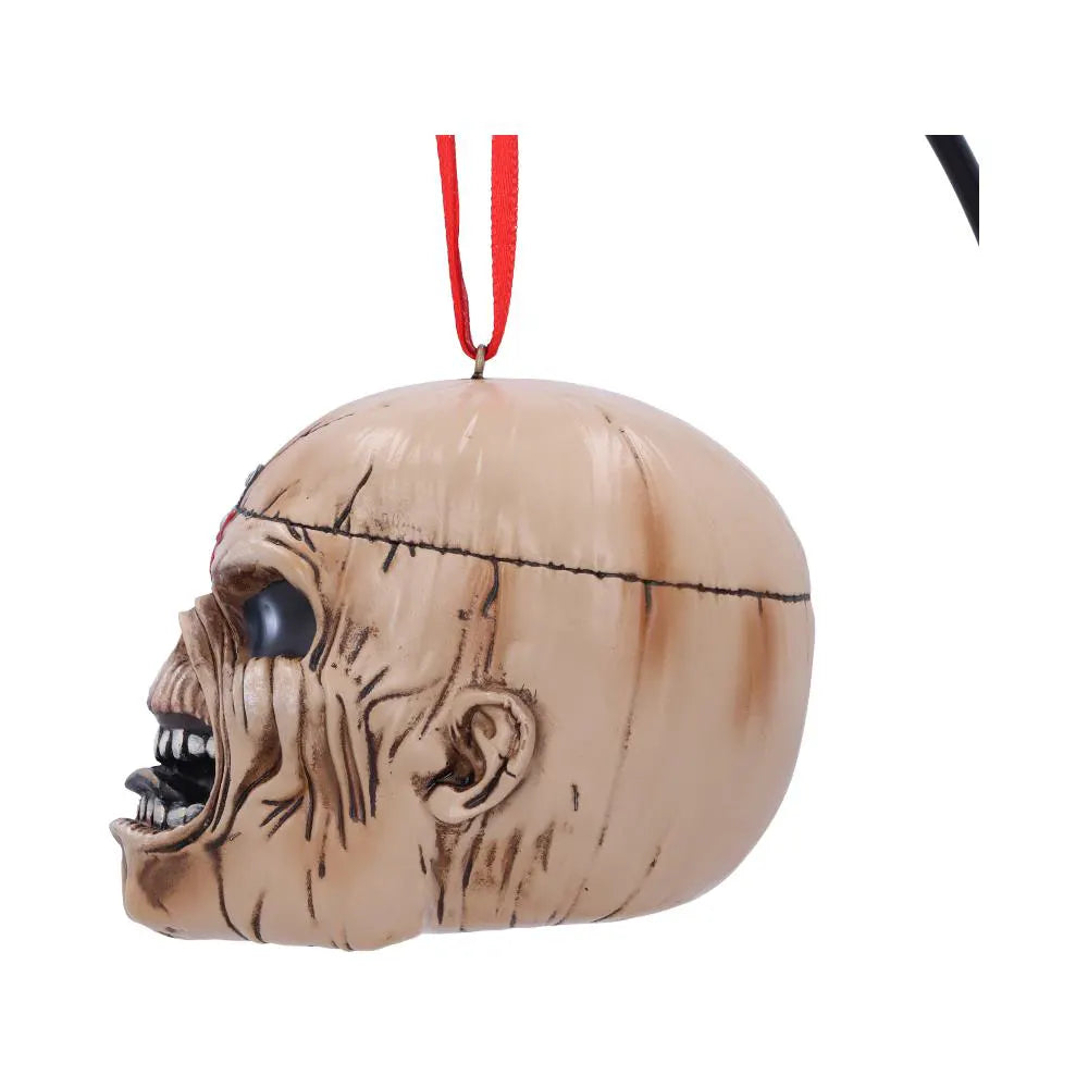 Side profile of the Iron Maiden Trooper Eddie hanging ornament