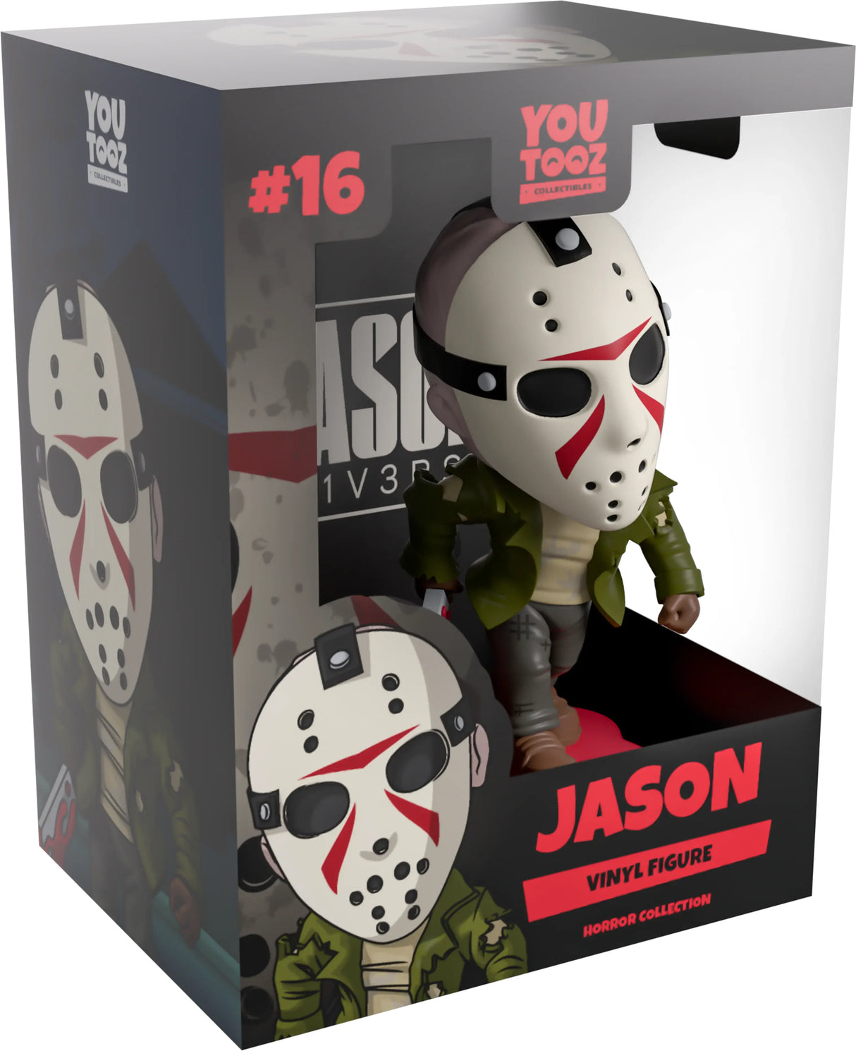 Jason Voorhees Friday the 13th Youtooz vinyl figure inside collector box packaging.