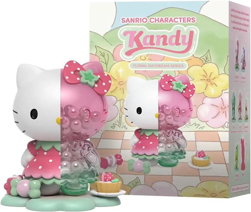 Hello Kitty in a strawberry dress with tart, part of the Kandy Floral Daydream toys.