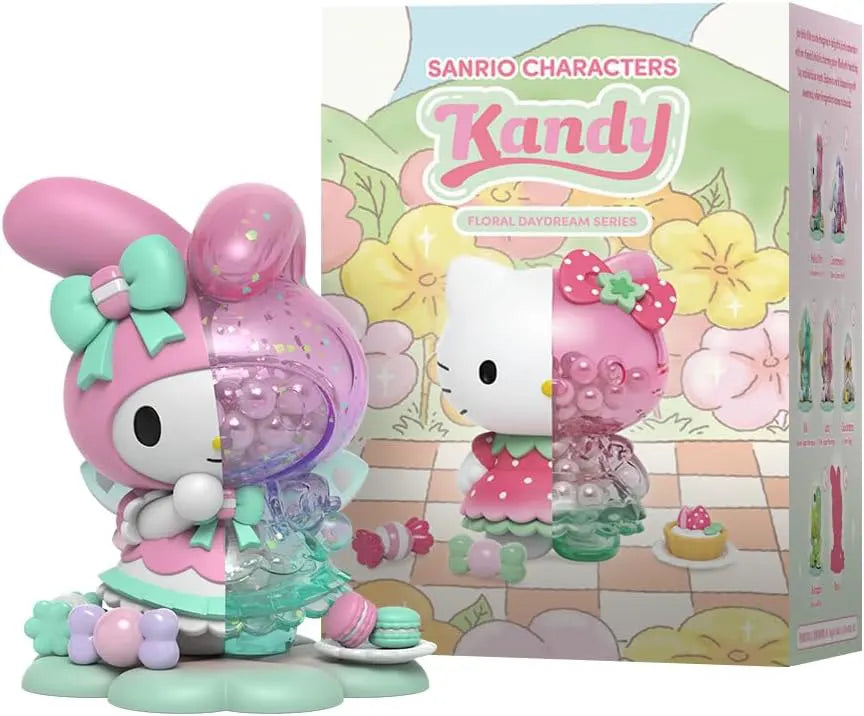 My Melody with pastel pink and teal macarons—rare figure from Kandy x Sanrio Floral Daydream.