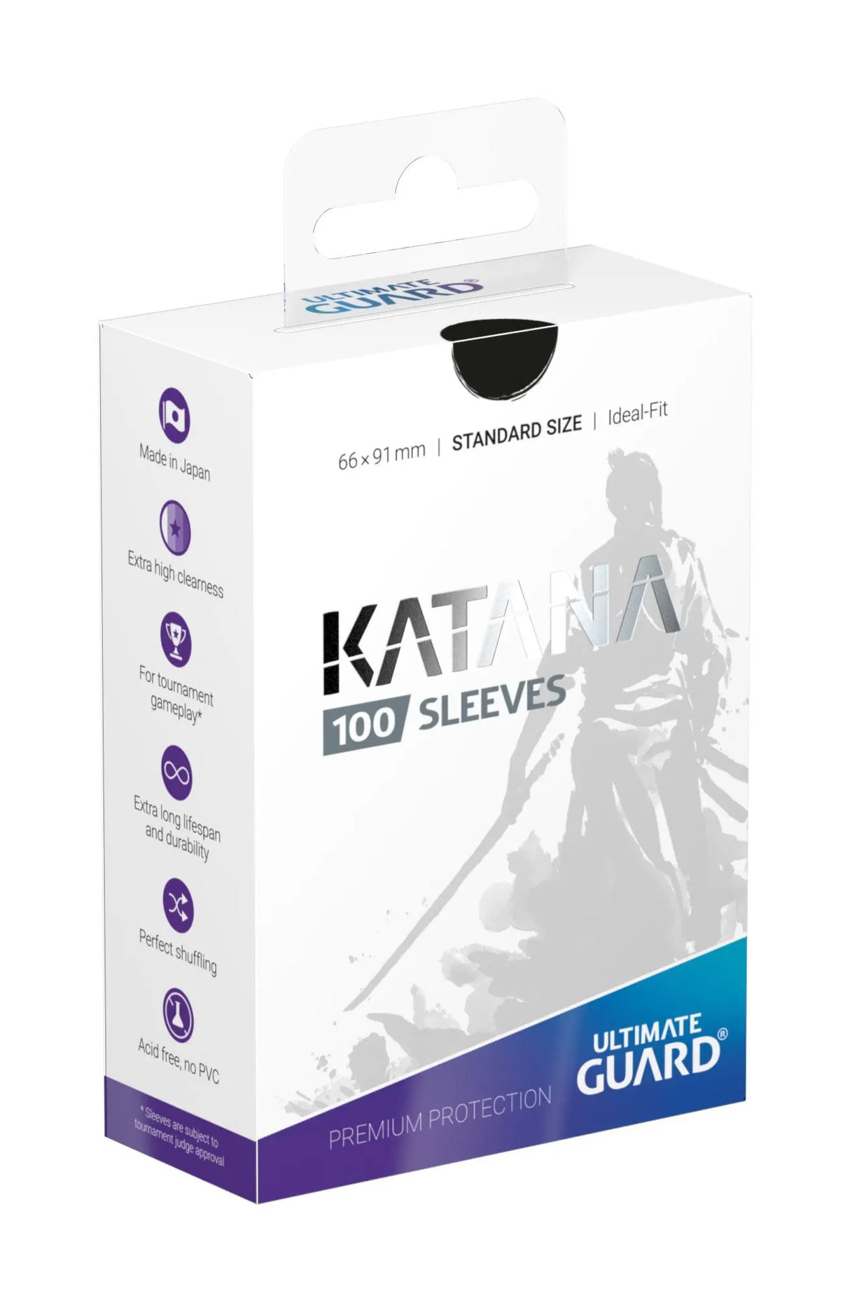 Katana Sleeves 100 pack by Ultimate Guard shown in black color variant