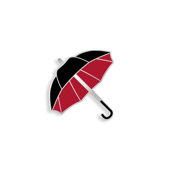 Keep Dry umbrella enamel pin by Yesterdays – product close-up