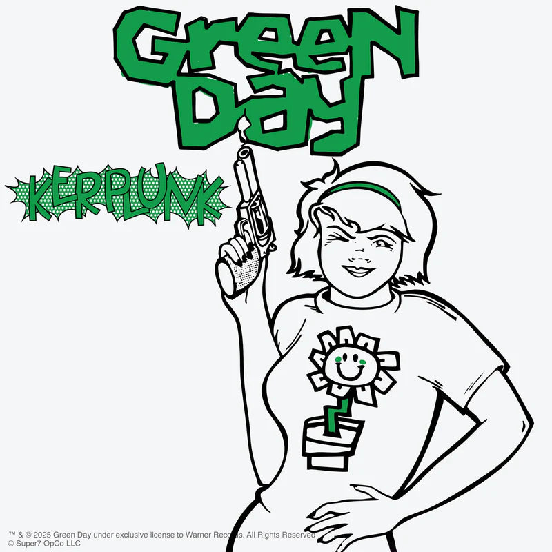 Kerplunk album artwork illustration featuring the iconic Green Day Kerplunk Girl character