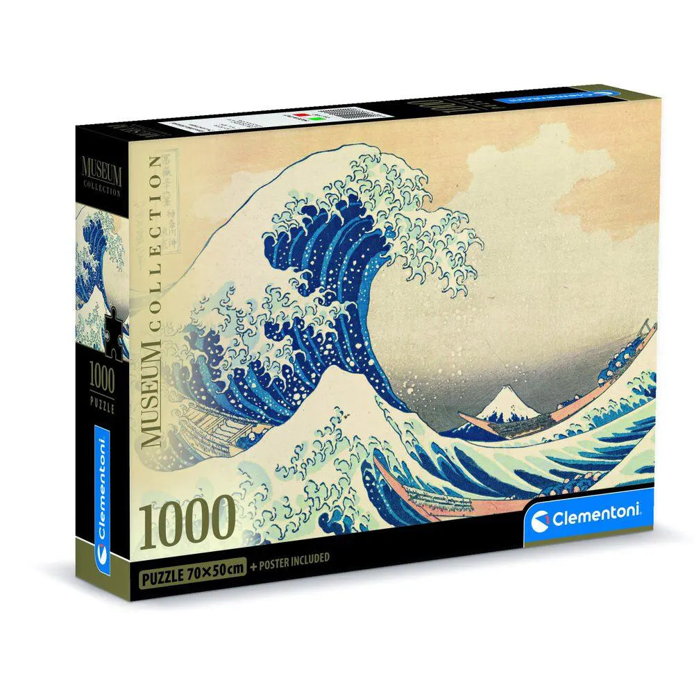 Clementoni Museum Collection puzzle box featuring Kokusai’s The Great Wave design, 1000 pieces.