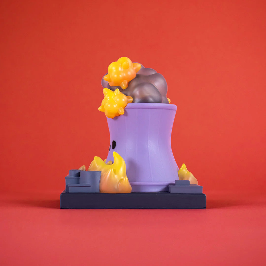 lil meltdown vinyl figure side view flames and smoke