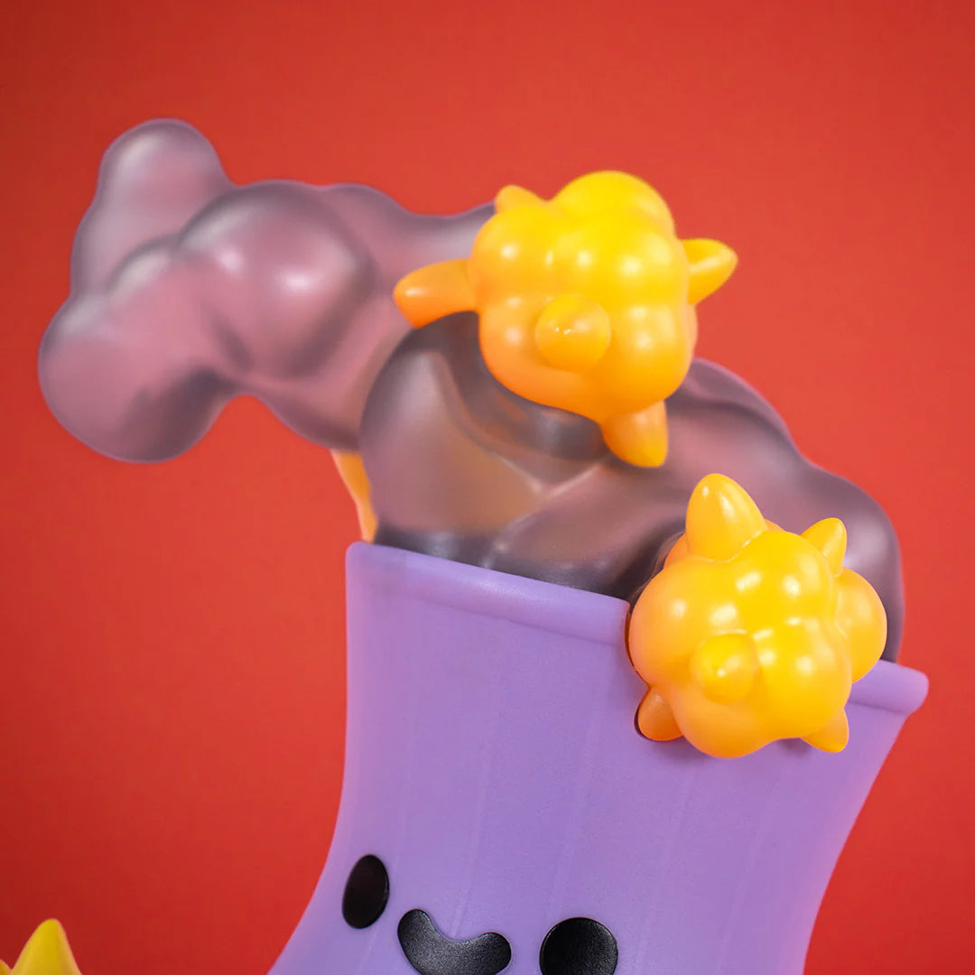 lil meltdown vinyl figure close up smoke and reactor face