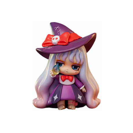Lilith witch vinyl figure with purple hat and crystal orb from Monologue in the Land of OZ by 52TOYS