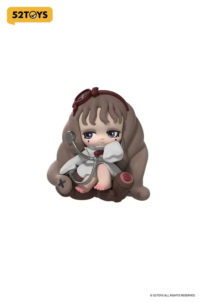 Lilith with stethoscope and plush bear armchair