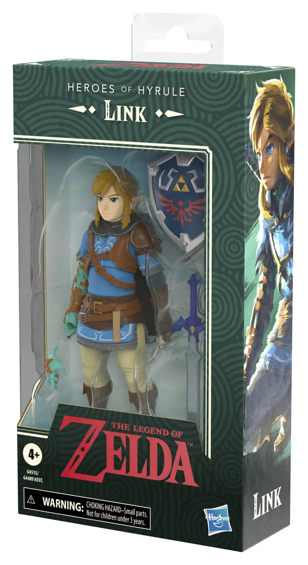 Side angled view of the Link Heroes of Hyrule packaging featuring Link artwork.