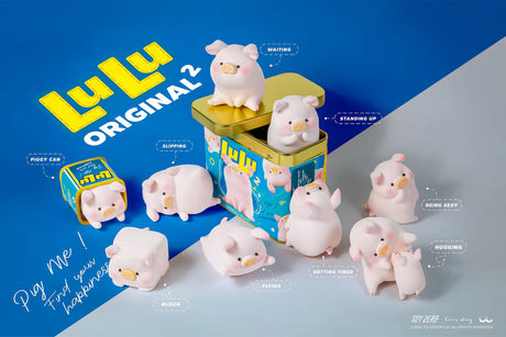 Group of LuLu The Piggy Original 2nd Series figures displayed together