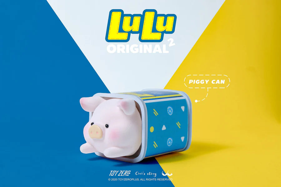 LuLu The Piggy Original 2nd Series figure "Piggy Can" in a blue soda can design