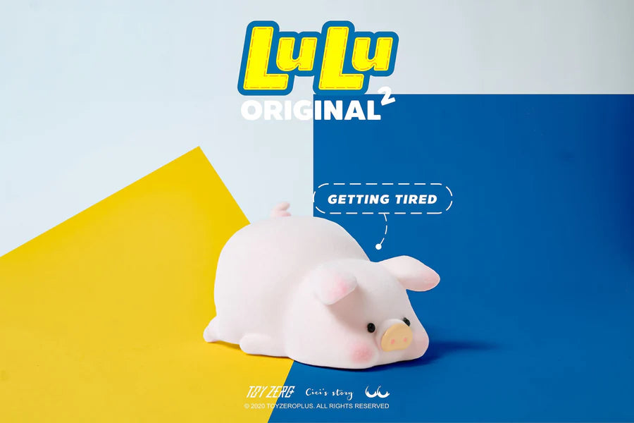 LuLu The Piggy Original 2nd Series vinyl figure "Getting Tired" lying flat