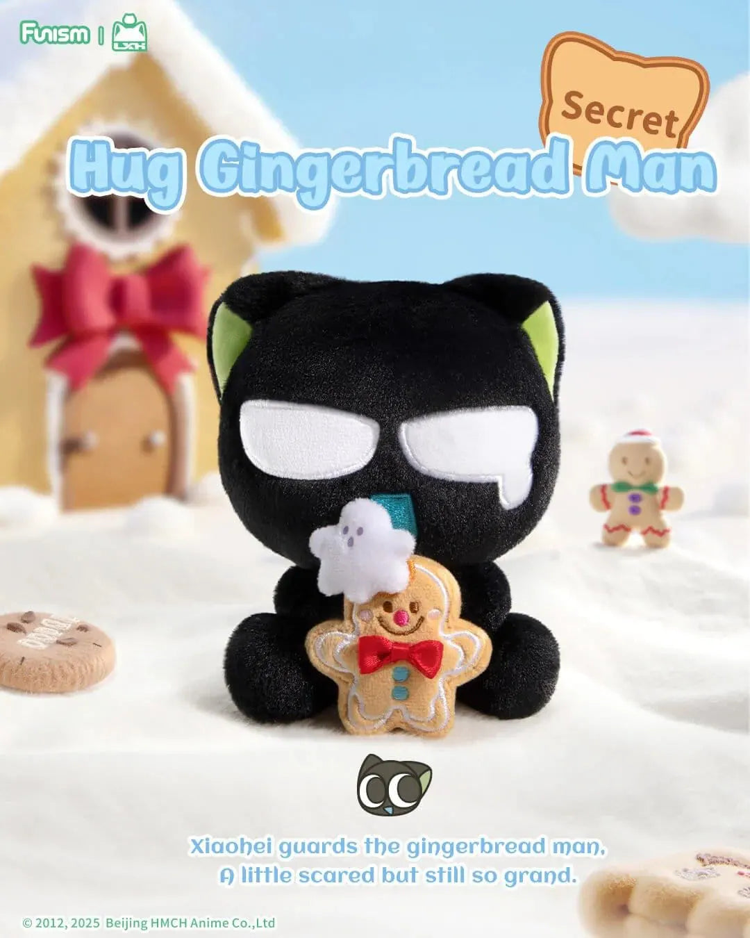 Luo Xiaohei Hug Plush Pendant Series secret Hug Gingerbread Man plush keychain holding a gingerbread cookie
