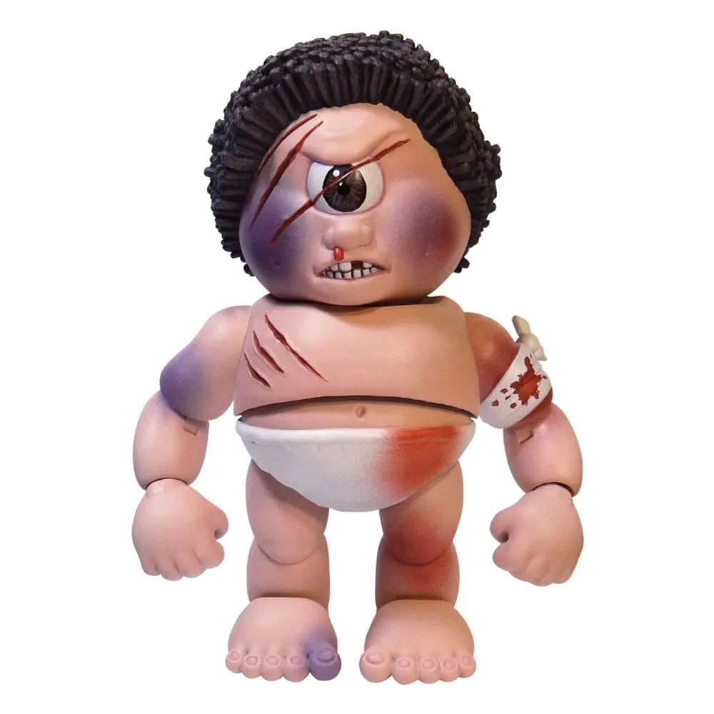 Front view of Sy Clops figure with detailed bruises and bandages