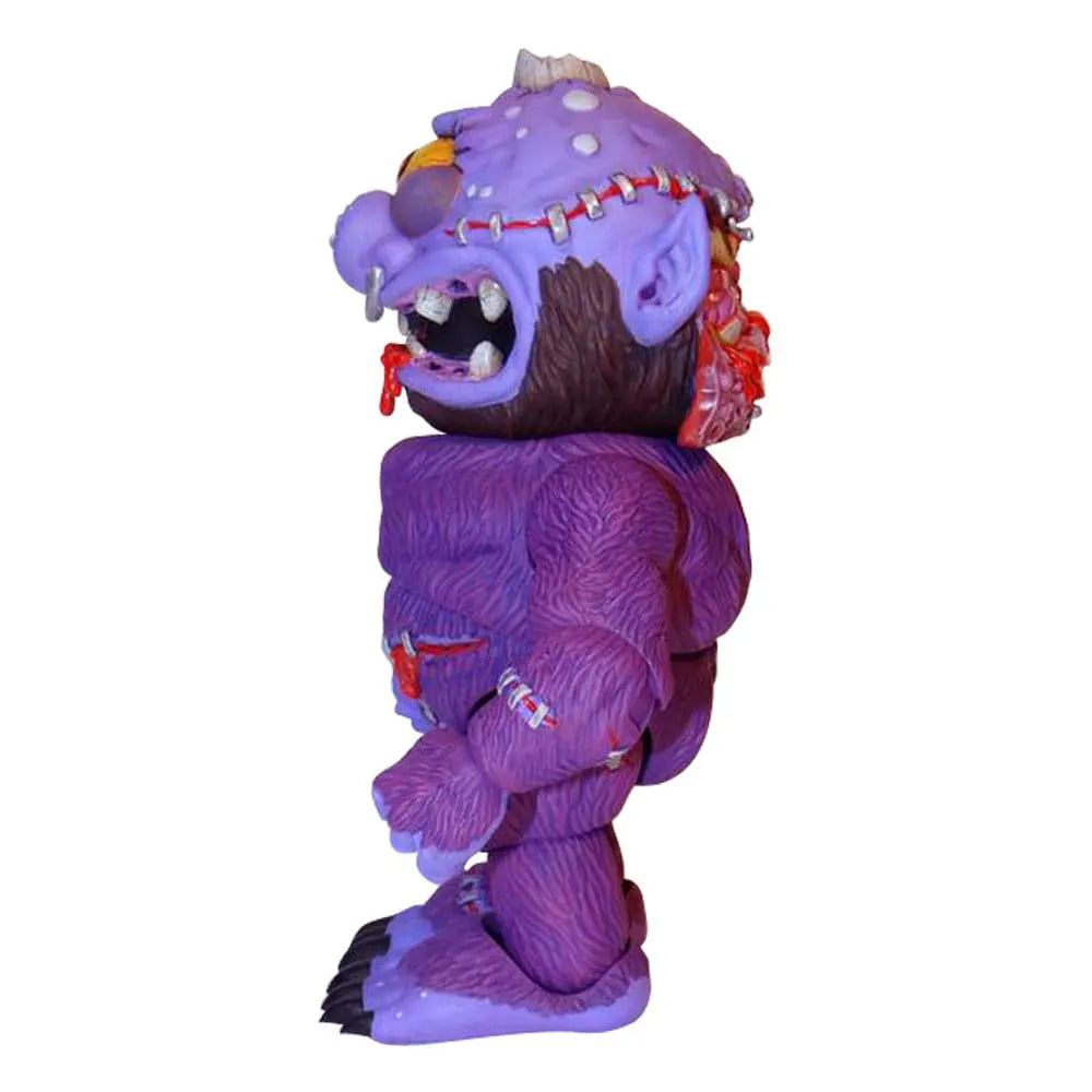 Side view of Horn Head with stitched wounds and open mouth