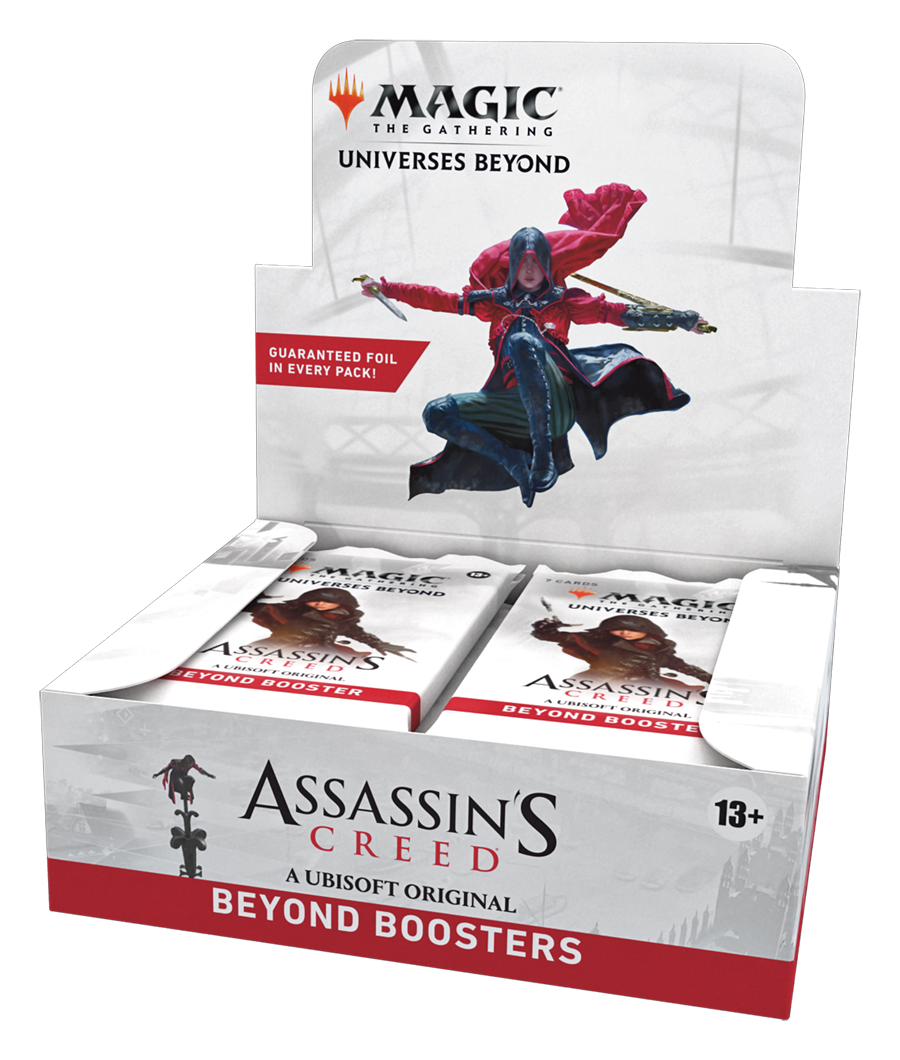 Magic The Gathering Universes Beyond Assassin’s Creed booster box collector display