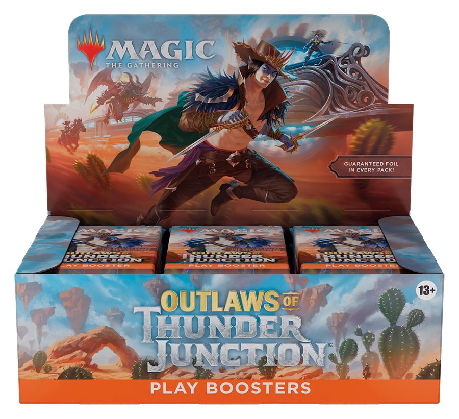Outlaws of Thunder Junction Magic The Gathering play booster display front view
