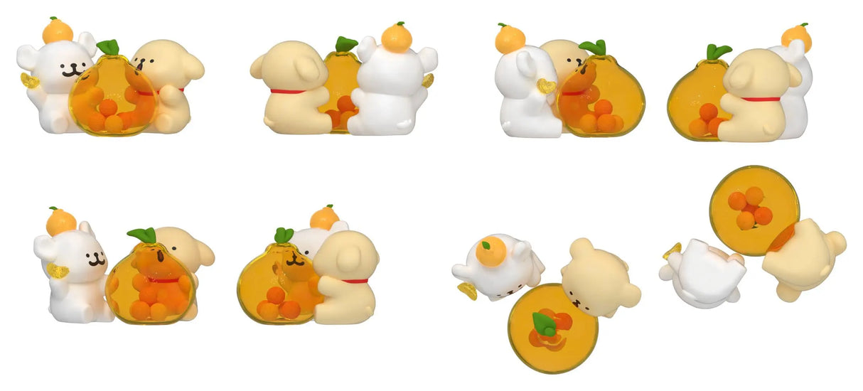 Orange Wishes Maltese Lucky Paws collectible featuring a lucky orange ornament shown from multiple angles.