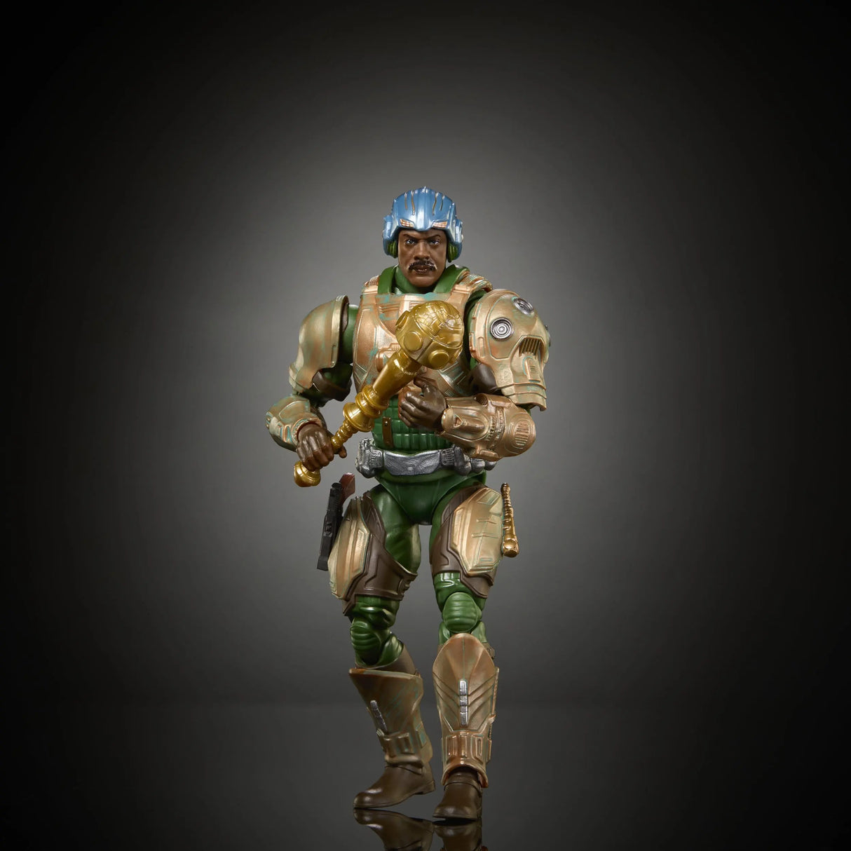 Man-At-Arms Masters of the Universe Chronicles figure advancing into battle with mace