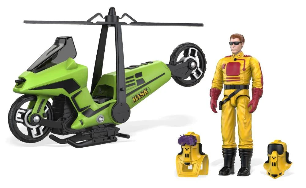 M.A.S.K. Condor vehicle with Brad Turner action figure, mask accessories, and FX pieces by The Loyal Subjects