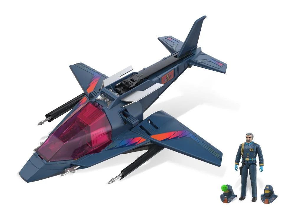 Miles “Wolf” Mayhem figure standing beside the High Tech Helicopter with weapons and accessories