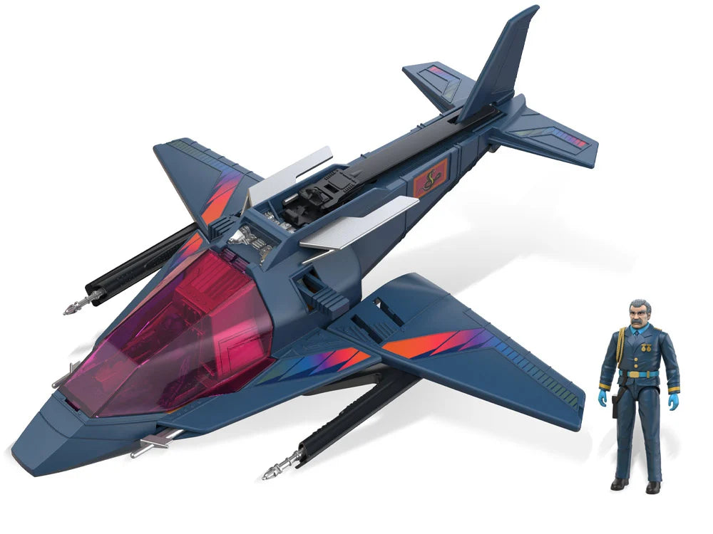 High Tech Helicopter vehicle from M.A.S.K. with dual-mode jet features and Mayhem action figure