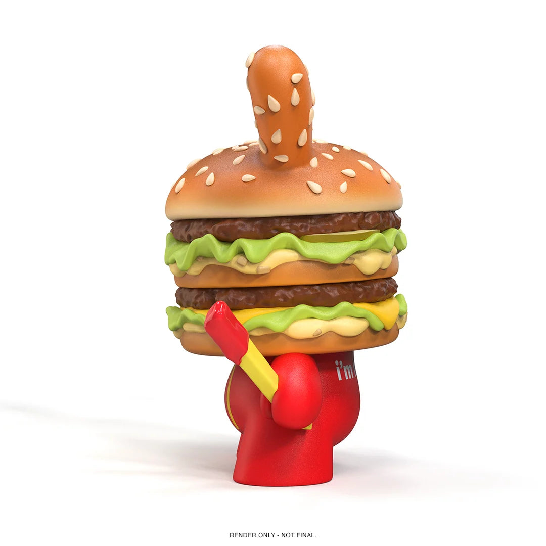 Big Mac Dunny vinyl art figure side view by Kidrobot