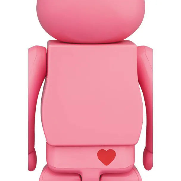 Back view of Medicom Toy Bearbrick 1000% Love-a-Lot Bear Care Bears edition showing red heart detail.