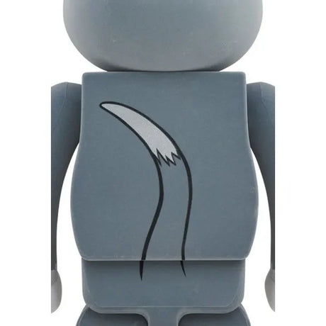 Back view of Medicom Toy Bearbrick 1000% Tom Flocky Edition showing Tom’s white-tipped tail and flocked finish.