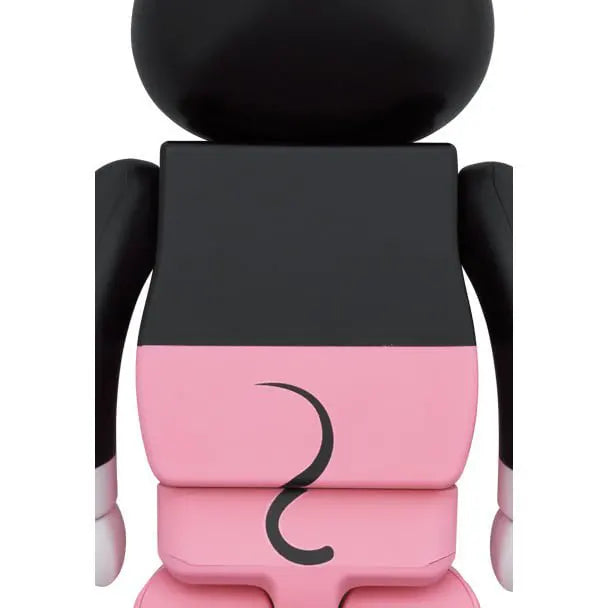 Back view of Medicom Toy Bearbrick 1000% Minnie Mouse (Lunch Box) figure showing black tail design