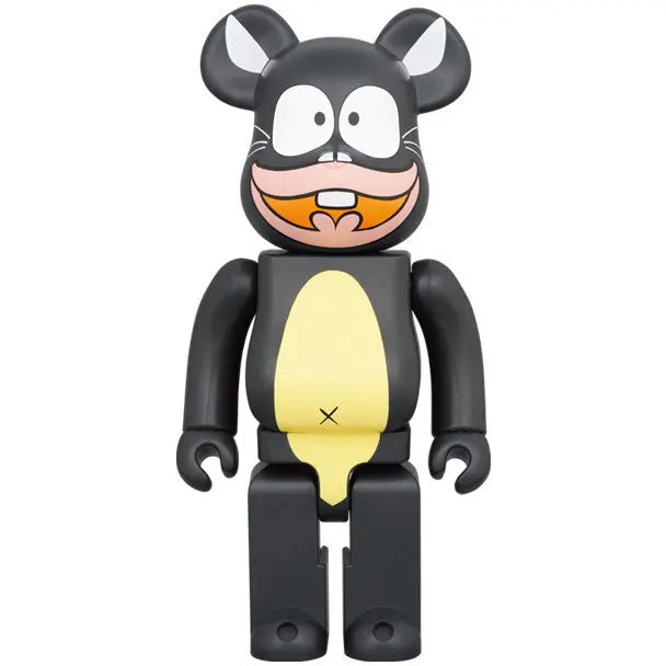 Front view of Medicom Toy Bearbrick 400% Unagi Inu figure, featuring the iconic eel-dog hybrid design from Fujio Akatsuka’s The Genius Bakabon.
