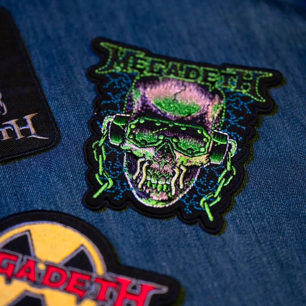 Megadeth patches 3 set in packaging with self-adhesive embroidered designs