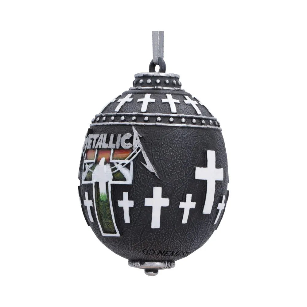 Angled view of the Metallica Master of Puppets ornament