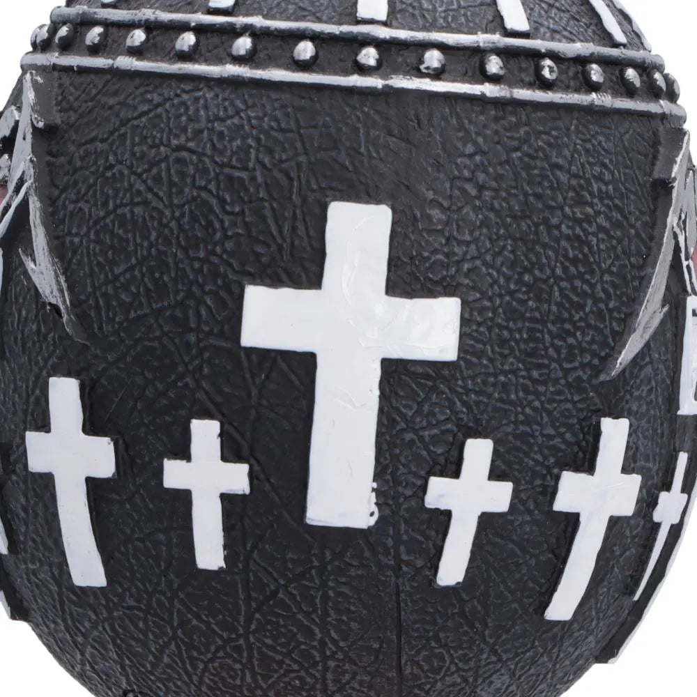Close-up of the white crosses detail on the Metallica ornament