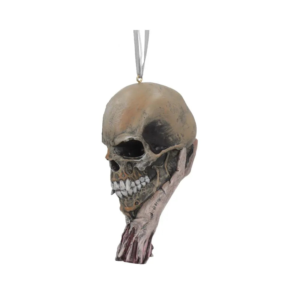 Front view of the Metallica Sad But True hanging ornament