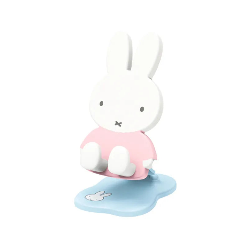 Pink outfit Miffy Folding Phone Stand collectible with adjustable support base for smartphones