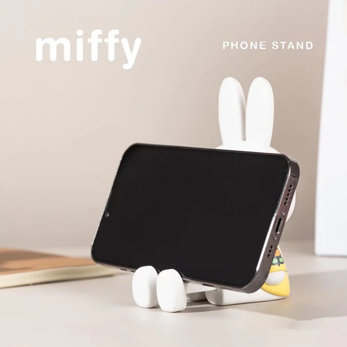 Miffy Phone Stand Series figure supporting a smartphone in landscape mode