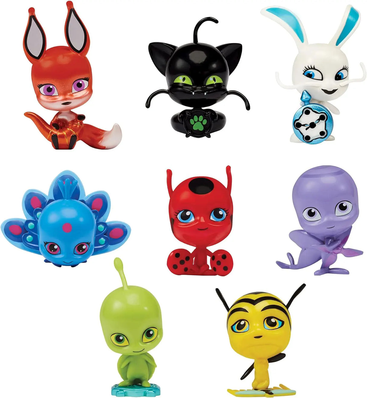 Full lineup of Miraculous Kwami surprise figures including Tikki and Plagg