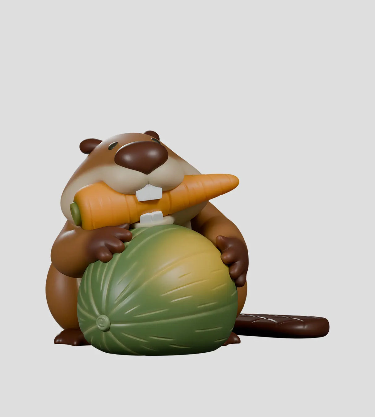 misbeavhaving beaver hugging cabbage figure collectible