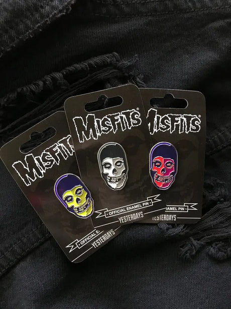 Misfits Fiend Skull (Silver) Enamel Pin by Tom Whalen